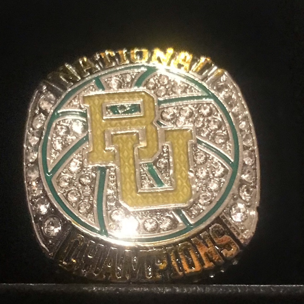 BAYLOR BEARS SIZE 11 NCAA BASKETBALL CHAMPIONSHIP RING w/BLACK DISPLAY RING BOX